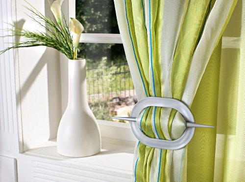 Ruco V513 Deko-Raffhalter, oval, 2-er Set, silber - 2
