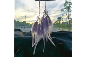 S_WAY Mini atrapasueños, pequeño atrapasueños para espejo retrovisor de coche, colgante de plumas, atrapasueños para decoración del hogar, accesorios para coche