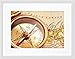 Produktbild ANTIQUE BRASS COMPASS OVER OLD CANADIAN MAP BLACK FRAMED ART PRINT B12X9607
