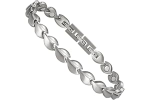 YINOX Damen-Magnet-Fußkettchen und Fußkettchen, Titan, mit Magnet, Schmuck (Silber)