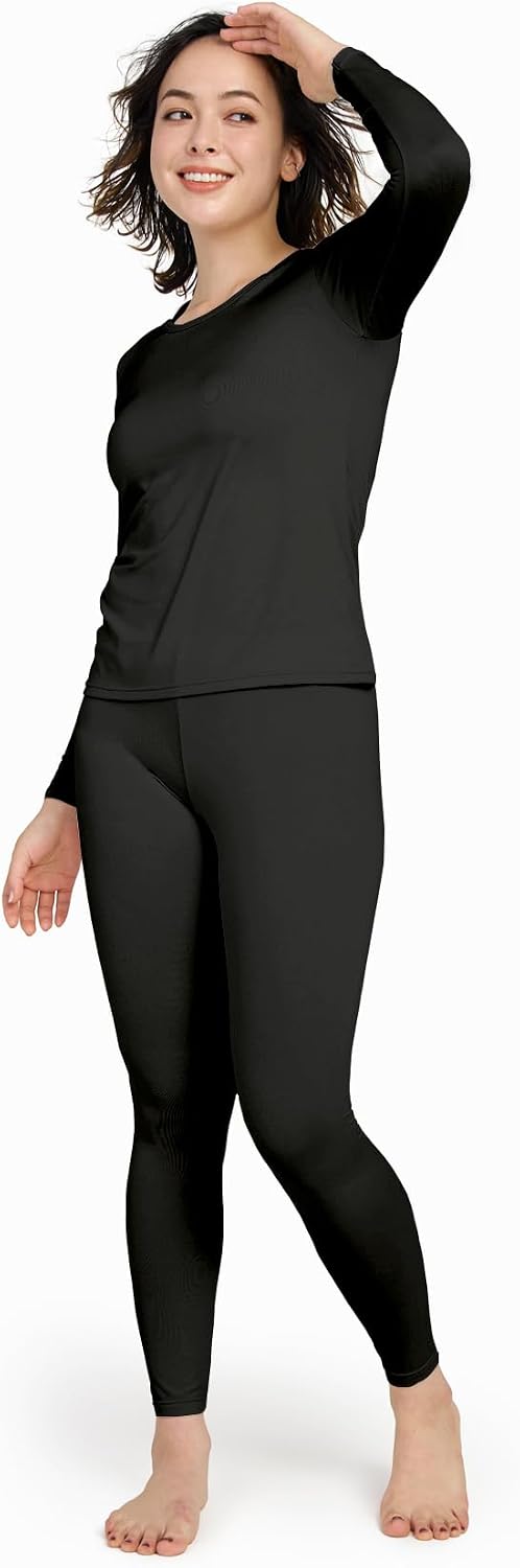 LAPASA Conjunto Ropa Termica Mujer Extra Calido Set Interior Camiseta Manga Larga Malla Termico Deportiva Invierno Frio Extremo Deporte Esqui Montaña L17/L41/L44