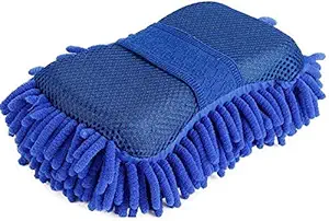 Goopz Multipurpose Car Sponge (1 Pieces) Scratch Free | Duster | Car Cleaning Accessories | Microfiber | Brushes | Brush | Ultra Soft | Single Sided, 1 Piece - Random Color