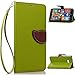 Produktbild CaseHome Nokia Lumia 930 Hülle (Frei 2in1 Ball Touch Pen) Natur Blatt Etui Magnetverschluss Stil PU-Leder Brieftasche [Standfunktion] Deckel Schale Flip Foliant Schützende Haut Hüllen Mit Taljereep Lanyard Strap Tragen Schutzhülle(Grün)