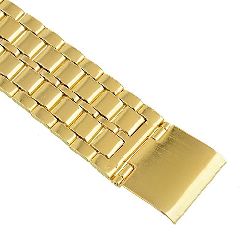 LED-Uhr Stil Echt Chrom Retro Edelstahl Band Digital Geschenk diameter of about 3.3cm gold - 6