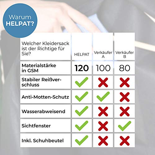 3x Helpat Premium Kleidersack - 6