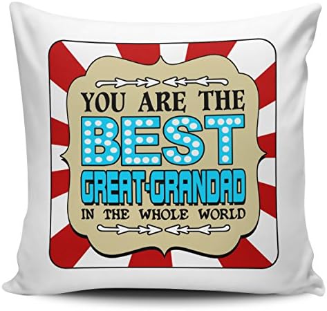 You Are The Best GREAT-GRANDAD In The Whole World Novelty Cushion Cover - Blue/Red