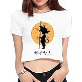 Importados Asdf666 buscando las bolas de Dragon de la mujer Loose Camisetas de Ombligo Expuesto