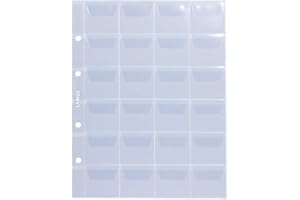 Larius Group pochettes pour pièces de monnaie de 26 - 35 - 41 - 58 mm de diamètre, Lot de 5 24 compartiments - jusqu'à 40 mm Transparent