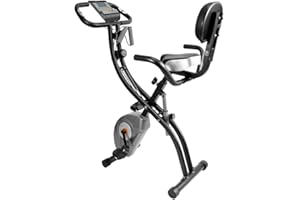 ATIVAFIT - Bicicleta estática plegable 8 niveles de resistencia F-Bike con sensor de frecuencia cardíaca + soporte para teléfono
