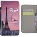 Produktbild Ougger Handyhülle Sony Xperia XZ2 Compact Leder Schutzhülle Schale Weich TPU Silikon Magnetisch-Stehen Flip Cover Tasche Sony Xperia XZ2 Compact mit Kartensteckplätzen, Eiffelturm