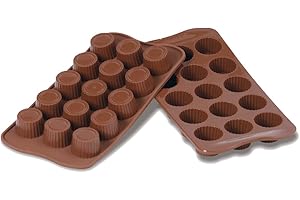 silikomart | SCG07 Moule en Silicone pour chocolats PRALINE, antiadhésif, lot de 1 moule pour bonbons, Easy Choc, Ø 30 h 18 mm, Made in Italy