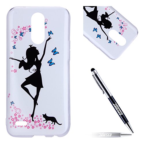 LG K10 2017 European version Case, LG K10 2017 European version Cover, JAWSEU Ultra-thin Crystal Clear Case for LG K10 2017 European version Skin Protective Bumper Shell Creative Light Slim Rubber Soft Transparent Silicone TPU Case Back Cover for LG K10 2017 European version - Dancing girl
