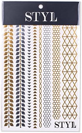 STYLondon Temporary Tattoos- 6 to 10 designs in each pack, Stunning designs in gold, silver, Excellent quality, Water resistant, non toxic, Easy to use (COPACABANA)