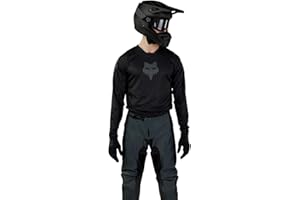 Fox Racing 180 Blackout Jersey – Maillot de Motocross – Respirant – Évacuation de l'humidité – Inserts en Mesh pour Ventilation – Ajustement précis – Design à Queue tombante – Noir, Taille: XS
