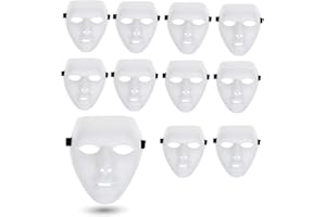 TK Gruppe Timo Klingler Maske weiß - Theathermaske zum bemalen unbemalt basteln Anonymous Phantom Masken - Karneval & Fasching & Halloween - Fastnachtskostüme