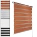 Produktbild KINLO® Rollo Seitenzugrollo 90x150cm(BreitexLänge) Kaffee 100% Polysterswerbe Plissee blickdicht Sonnenschutz UV-Schutz doppelrollo klemmfix ohne Bohren lichtdurchlässig und verdunkelnd Duo Rollo für Fenster