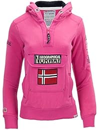 Geographical Norway - Sudadera con capucha - Básico - Manga Larga - para mujer rosa L