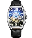 Eigenschaften: 100% Marke neue mit bester Verarbeitung, SEWOR 21-jewels starten mechanische Bewegung. Steampunk-Stil. Skull Totenkopf Skelett Kopf Zifferblatt. Sehen Durch Design