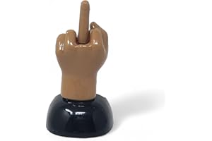 STARLET24 Figura oscillante a energia solare. Decorazione divertente per finestre, tavolo e auto. Dito medio mobile, funzionamento a energia solare, senza batterie incluse piastre adesive (marrone)