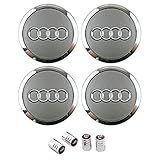 llantas audi a3 sportback 2009 Juego de 4 tapacubos grises compatibles con diámetro exterior de 61 mm - Diámetro interior de 59 mm con juego de 4 tapones