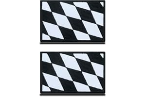 ZCKETO 2 St. Bundesland Bayern Flagge Patch- Taktisch Bayerisch Emblem, Bestickter Aufnäher mit Verschluss, Militär Bänder für Rucksäcke Kleidung Taschen Uniform Weste Jersey Reisen -Schwarz