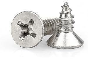 LERNOU M3x6mm Wood Screws,Flat Head Screws for Wood, Stainless Steel Small Screw,Multi Purpose Screw for Furniture, Woodworking, DIY (100pcs)