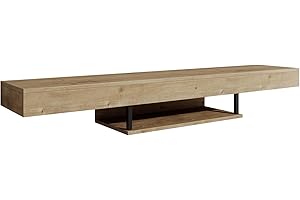 MB Muebles Bonitos, Mueble TV Colgante Aydin para Salón Moderno, Mueble Suspendido en Pared, Melamina Mate, Color Safir, 150x22x29.6 cm