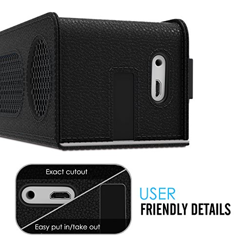 MoKo Bose SoundLink Mini / Mini II Bluetooth Lautsprecher Hülle Abdeckung, Premium PU Leder Schutzhülle Case mit Handschlaufe/Karabiner für Bose SoundLink Mini 1/2 Bluetooth Wireless Speaker, Schwarz - 5