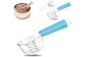SSyang Cuillère à Mesurer la Nourriture pour Chien 1 Tasse, Cuillère à Nourriture pour Chat, Cuillère à Nourriture pour Animaux de Compagnie de 250 ml, Cuillères à Chat pour Nourriture Humide(Bleu)