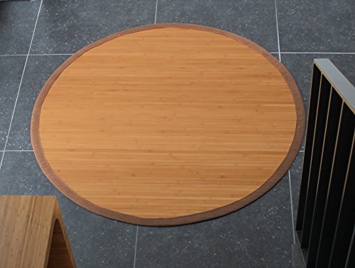 Bambusteppich SENSE 90x165cm, 17mm Stege, breite Bordüre, massives Bambus | Bordürenteppich | Teppich | Bambusmatte | Wohnzimmer | Küche | Markenprodukt von DE-COmmerce | nachhaltig und ökologisch. - 2