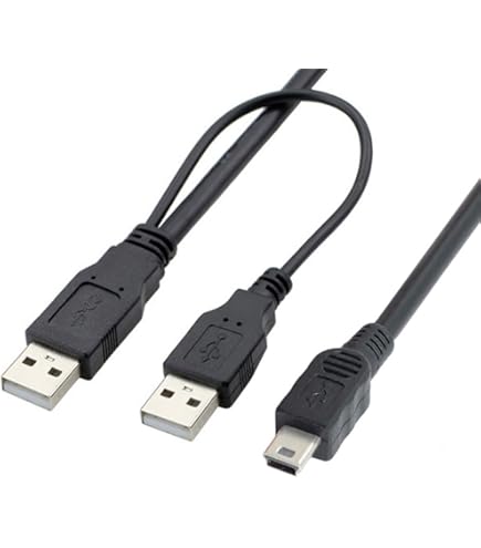 Cavo USB 2.0 Y 2 Maschio A MINI B 5p Doppia Alimentazione Per Pc Dati - Foto 7