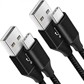 USB C Cable [1m+2m, 2Pack] Fast Charging 60W 3A, USB to USB C Cable Braided Nylon, Type C Cable for iPhone 17/16/15, Samsung