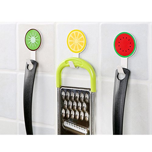 OFT 2pcs. Cartoon Fruit Saugnapf haken Metall kleberhaken Badezimmer Küche Strong Wand Kleiderhaken Handtuch Haken Einzel Haken (Wassermelone) - 5