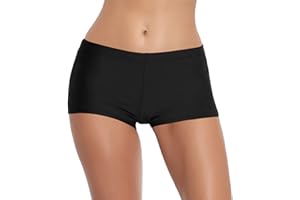 FLYILY Damskie szorty kąpielowe jednokolorowe spodnie tankini szybkoschnące szorty kąpielowe plus size szorty typu Boyleg z wysokim stanem