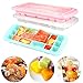 Produktbild Uarter 100% Silikon Eiswürfelform Eiswürfelbehälter mit Deckel 18 Cavacity für Sushi, Schokolade und Assisted Food, 3 Stück(Rosa, Weiß, Blau)