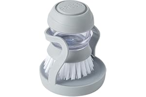 WILSONZIN Abwaschbürste Spülbürste mit integriertem Spülmittelspender Geschirrbürste Abwaschbürste Topfbürste Topf Küchenbürste mit Halter für Geschirr, Töpfe, Topf, Pfannen, Spüle Reinigung, Handspülbürste