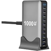 Senon GD-B961 GaN Teknolojili 10 Portlu Masa&uuml;st&uuml; Şarj İstasyonu 1000W Şarj Adapt&ouml;r&uuml;
