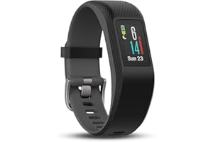 Garmin Vivosport - Bracelet de Sport avec GPS et Cardio Poignet - Taille S/M - Noir/Gris Anthracite