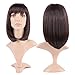 Produktbild TESS Perücke Frauen Fasching Kurz Glatt Wigs Alltag Cosplay Karneval günstig synthetische Peruecke 15" Dunkelbraun