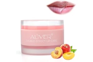 IDUCEN Lippenpeelings, Lippenschlafmaske mit doppeltem Effekt, Erdbeer-Feuchtigkeitsmaske über Nacht, Schlaflippenbalsam, Peeling-Lippen, repariert trockene, schälende Lippenmaske