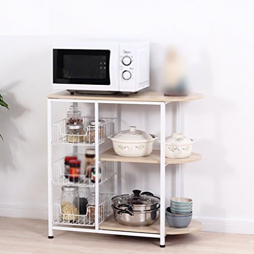 ZHIWUJIAZXM GRJH® Rack, kitchen Home Multifunction Microwave oven rack kitchen Electrical appliances Shelf Incorporated storage rack Bowl racks Waterproof and durable