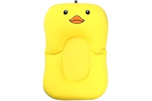 belupai Tapis de bain bébé nouveau-né pliable bébé bain baignoire coussin chaise étagère nouveau-né siège de baignoire nouveau-né coussin tapis de bain(Canard jaune)