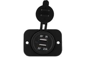 KIMISS Ładowarka samochodowa 12 V, podwójny port USB, gniazdo USB, do samochodu, cygara, zapalniczka, zasilacz sieciowy