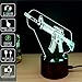 Produktbild 3D Touch Nachtlicht, Fipart 7 Farbe 3D Umgebungslicht mit Acryl-Panel und LED-Halter LED Dekoration Smart USB,Maschinengewehr