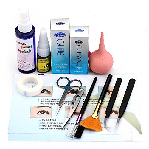 Wimpernverlängerung Set LuckyFine Kuenstliche Wimpern Einzeln Falsche Wimpern Wimpernverlängerung Starterset Augenwimpern Wimpern mit Kleber - 7