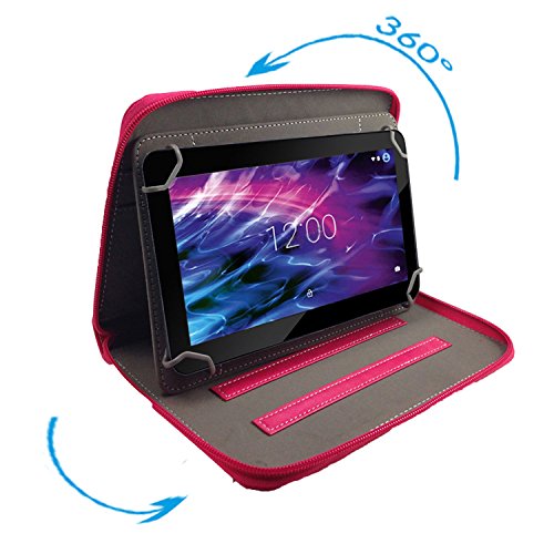 Tablet Tasche für Xido X110 3G (2017) S9 Schutz Hülle Etui Case + Touch Pen – 10.1 Zoll Pink Reißverschluss 360? - 2