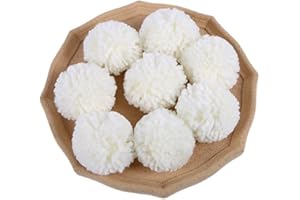 GreatRise 8 cm Flauschige Pompons Pom Poms zum Basteln Plüsch Bälle Pelz Bommel Fellbommel für DIY Handwerk Mützen Anhänger Dekoration Taschenanhänger Schlüsselanhänger Weiß 10 Stück