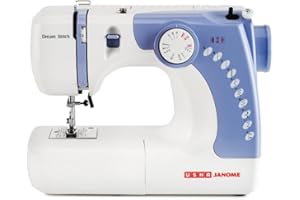 Usha Janome Dream Stitch Automatic Zig-Zag Electric Sewing Machine (White and Blue) 32.5 Quart