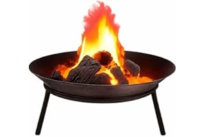 GARDENING NATURALLY Fire Pits Cast Iron Detachable Legs Stylish Design (50cm Diameter)