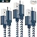 Price comparison product image Micro usb cable 1m 3Ft 3Pack Android Charging cable Nylon Braided 2.4A High Speed Sync & Fast Charging cord for cell phone Samsung Galaxy S6/S7/S4/J5/J7/J3, Huawei Sony LG HTC Kindle, Tablet